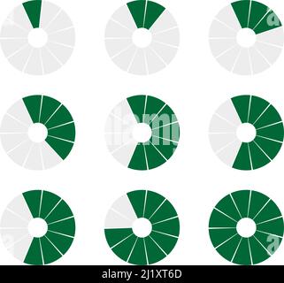 Preloader, circular loading bar. Pie chart, pie graph. Vector template - stock vector illustration, clip-art graphics Stock Vector