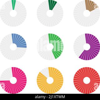 Preloader, circular loading bar. Pie chart, pie graph. Vector template - stock vector illustration, clip-art graphics Stock Vector