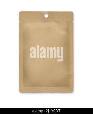 Empty packaging from recycled kraft paper bag on white with clipping path Stock Photo