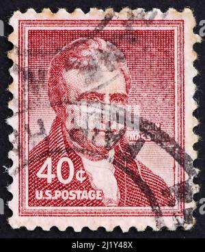 UNITED STATES OF AMERICA - CIRCA 1954: a stamp printed in the United States of America shows John Marshall, 4th Chief Justice of the Supreme Court of Stock Photo