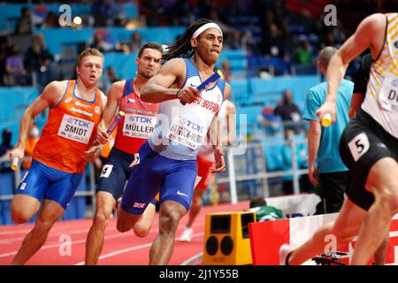 Belgrade, Serbia, 20th March 2022. Alex Haydock-Wilson of Great Britain competes during the World Athletics Indoor Championships Belgrade 2022 - Press Conference in Belgrade, Serbia. March 20, 2022. Credit: Nikola Krstic/Alamy Stock Photo