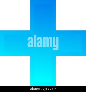 3d bevel cross as healthcare, first-aid, emergency response and as aid as a general symbol. Ambulance, paramedic, hospital and clinic symbol, icon - s Stock Vector