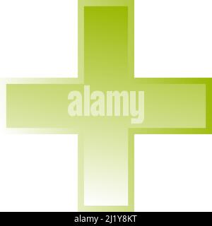 3d bevel cross as healthcare, first-aid, emergency response and as aid as a general symbol. Ambulance, paramedic, hospital and clinic symbol, icon - s Stock Vector