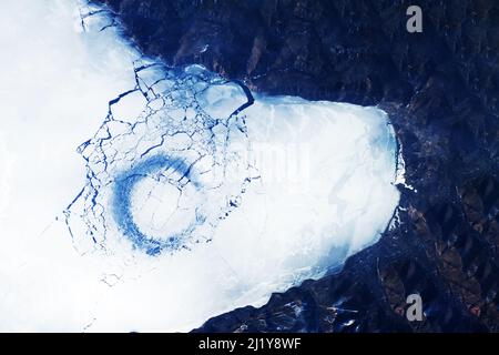 Glacier from space. Elements of this image furnished by NASA Stock Photo