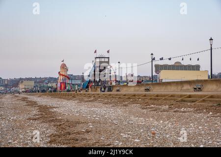 The promenade or esplanade in the seaside town of Hunstanton on the North Norfolk coast Stock Photo