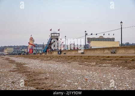 The promenade or esplanade in the seaside town of Hunstanton on the North Norfolk coast Stock Photo