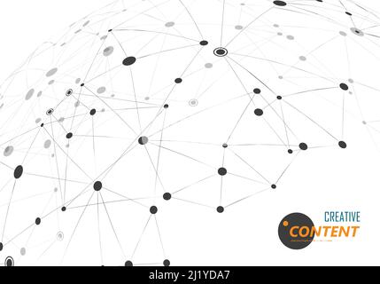 Network abstract vector background with connected shapes Stock Vector