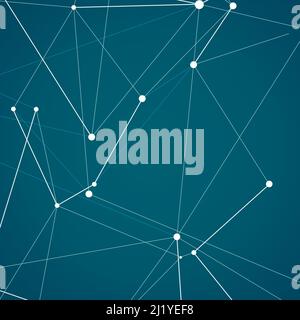 Abstract molecules technology structure with polygonal shapes on dark blue background Stock Vector