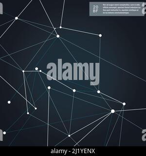 Abstract shapes background and technology network design. Stock Vector