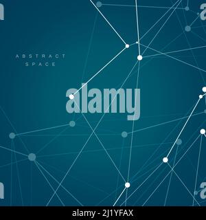 Abstract shapes background and technology network design. Stock Vector