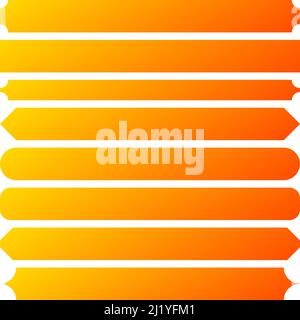Banner, button, bar shapes with blank, empty space design element - stock vector illustration, clip-art graphics Stock Vector