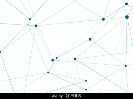 Abstract mess network design. Futuristic connected dots and lines molecular pattern. Vector background Stock Vector