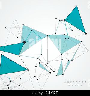 Abstract Polygonal Space background with connecting dots and lines Stock Vector