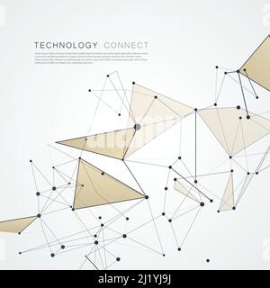 Abstract polygonal space background with connecting dots and lines. Stock Vector