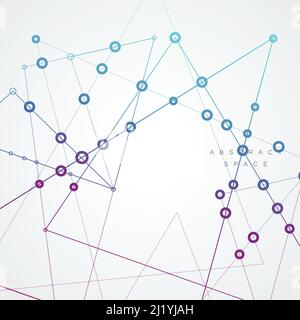 Network background with connecting points and circles Stock Vector