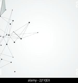 Abstract Polygonal Space background with connecting dots and lines Stock Vector