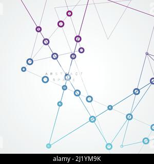 Network background with connecting points and circles Stock Vector