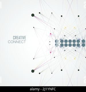 Modern technology design with connected lines and dots Stock Vector