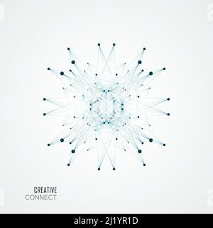 Modern technology design with connected lines and dots Stock Vector