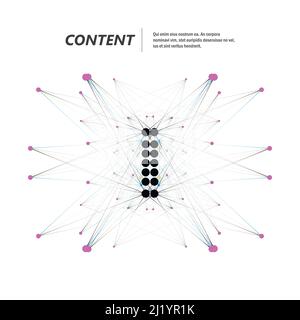 Modern technology design with connected lines and dots Stock Vector