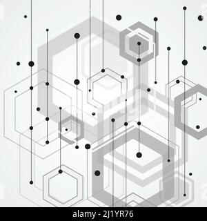 Abstract connect hexagonal structure background Stock Vector