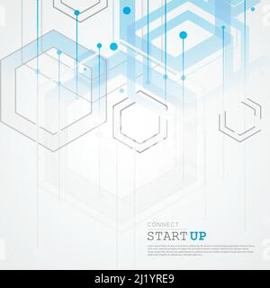 Abstract connect hexagonal structure background Stock Vector