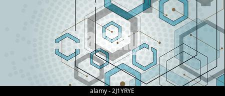 Abstract geometric background with gexagon shapes Stock Vector
