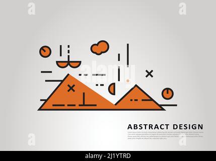 Abstract background with flat linear element Stock Vector