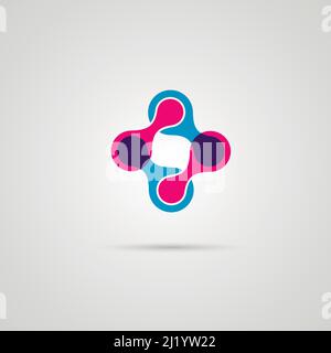 Vector abstract connect circle molecule Stock Vector