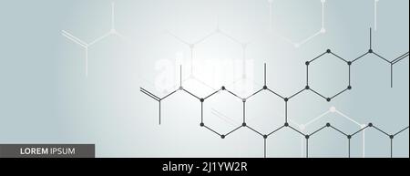 Chemistry abstract background with hexagonal molecular structure ...