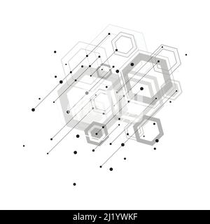 Abstract connect hexagonal structure background Stock Vector