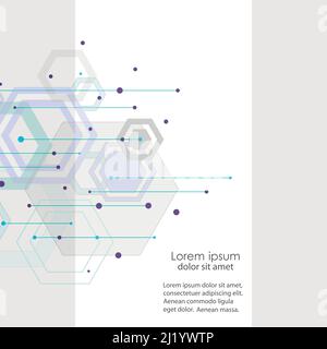 Abstract design with hexagons pattern Stock Vector