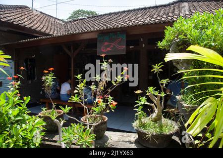 Warung Mak Bang, a restaurant located on Jl. Hang Tuah in north Sanur, Bali. Stock Photo