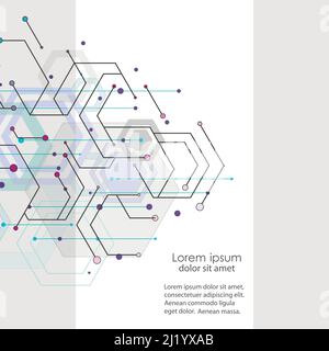 Abstract hexagon background and technology polygonal design Stock Vector