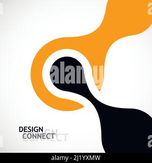 Two large vector interconnected molecules Stock Vector