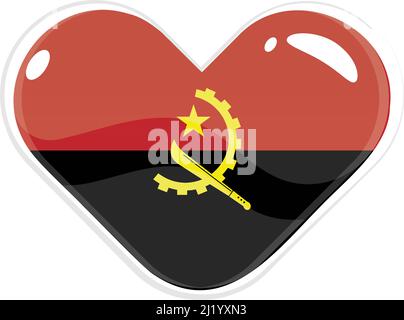 Isolated heart shape with the flag of Angola Vector Stock Vector
