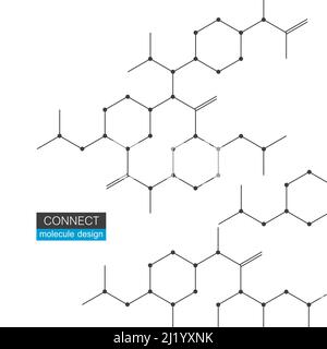 Hexagon geometric chemical pattern design Stock Vector