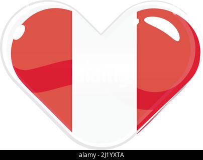 Isolated heart shape with the flag of Peru Vector Stock Vector