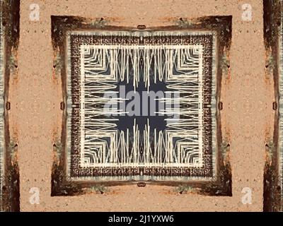 square texture kaleidoscopic pattern background Stock Photo
