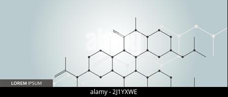 Hexagonal chemistry and medicine and science and technology concept background Stock Vector