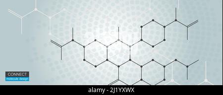 Abstract vector banner pattern with connected hexagons Stock Vector