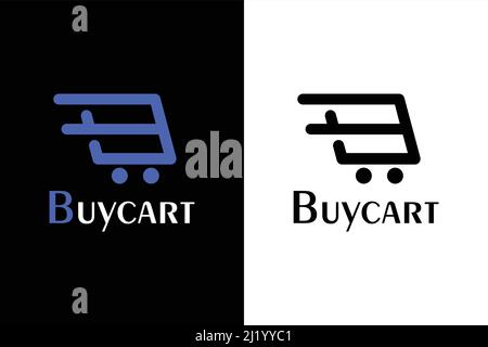 Shopping cart logo with letter B design concept. Stock Vector