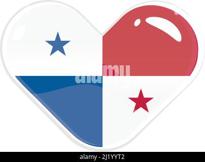 Isolated heart shape with the flag of Panama Vector Stock Vector