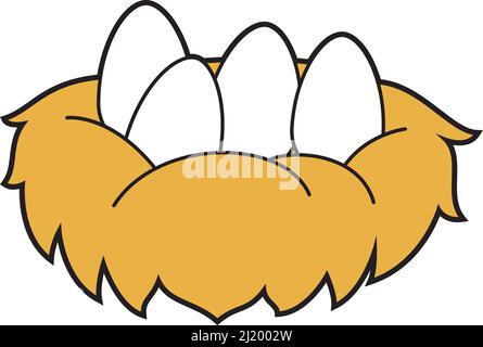 Nest with eggs icon, cartoon style Stock Vector Image & Art - Alamy