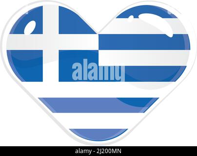 Isolated heart shape with the flag of Greece Vector Stock Vector