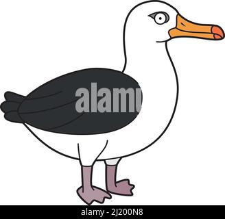 Cute cartoon vector illustration of an albatross Stock Vector