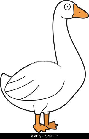 Cute cartoon vector illustration of a goose Stock Vector