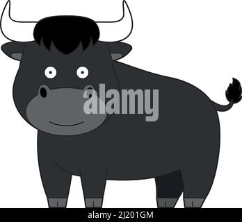 Cute cartoon vector illustration of a bull Stock Vector