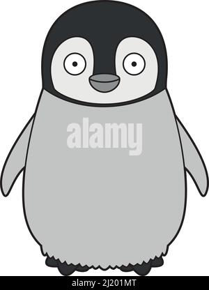 Cute cartoon vector illustration of a baby penguin Stock Vector