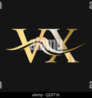 Letter VX Logo Design. Initial VX Logotype Template For Business And Company Logo Stock Vector